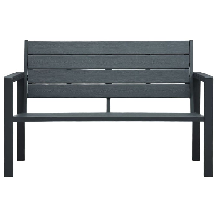 Garden Bench 120 Cm Hdpe Grey Wood Look Ainia