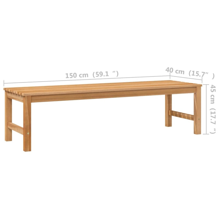 Garden Bench 150 Cm Solid Teak Wood Tollxi