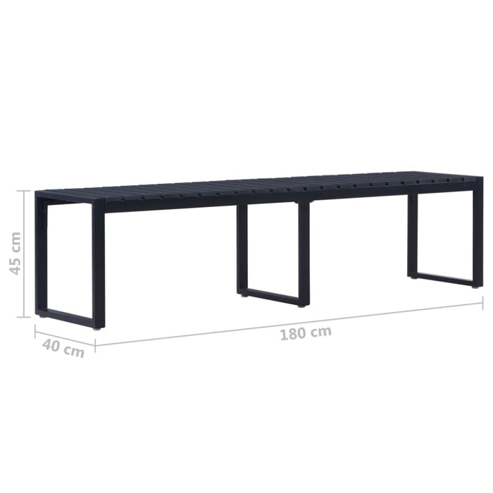 Garden Bench 180 Cm Ps Board Black Akakt