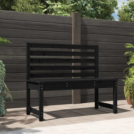 Garden Bench Black 109 Cm Solid Wood Pine Nxabtl