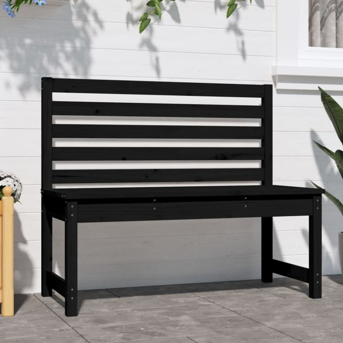 Garden Bench Black 109 Cm Solid Wood Pine Nxabtl