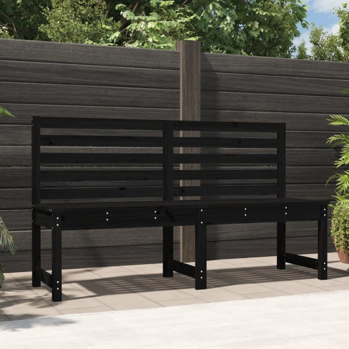 Garden Bench Black 157.5 Cm Solid Wood Pine Nxabat