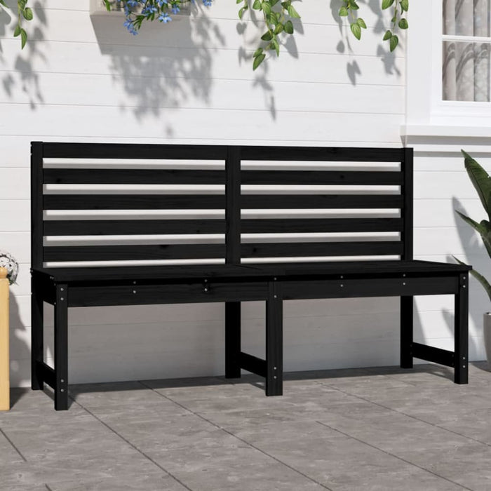 Garden Bench Black 157.5 Cm Solid Wood Pine Nxabat