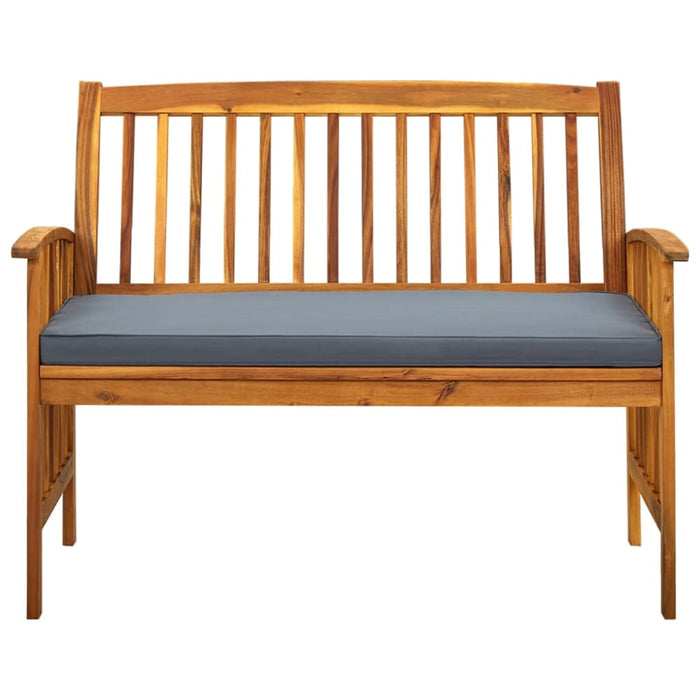 Garden Bench With Cushion 119 Cm Solid Acacia Wood Toxott