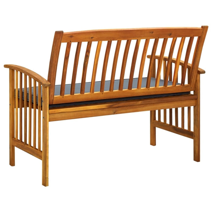 Garden Bench With Cushion 119 Cm Solid Acacia Wood Toxott