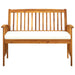 Garden Bench With Cushion 119 Cm Solid Acacia Wood Toxotx