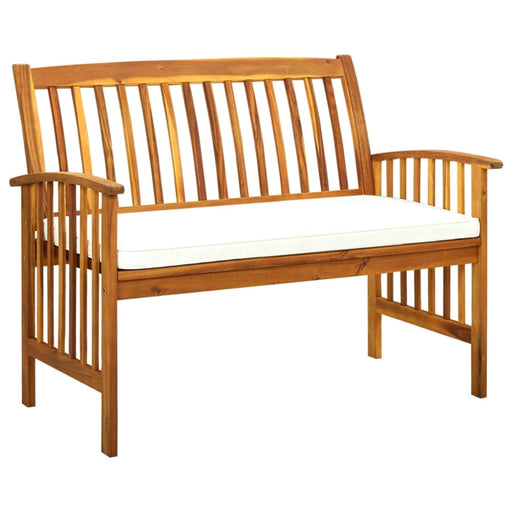 Garden Bench With Cushion 119 Cm Solid Acacia Wood Toxotx