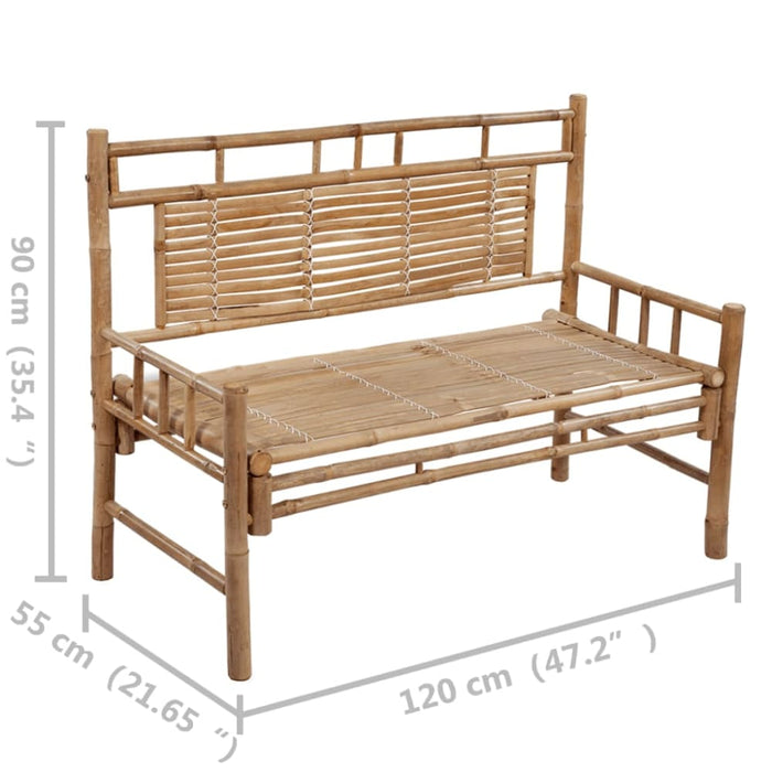 Garden Bench With Cushion 120 Cm Bamboo Tbltnii