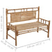 Garden Bench With Cushion 120 Cm Bamboo Tbltnii