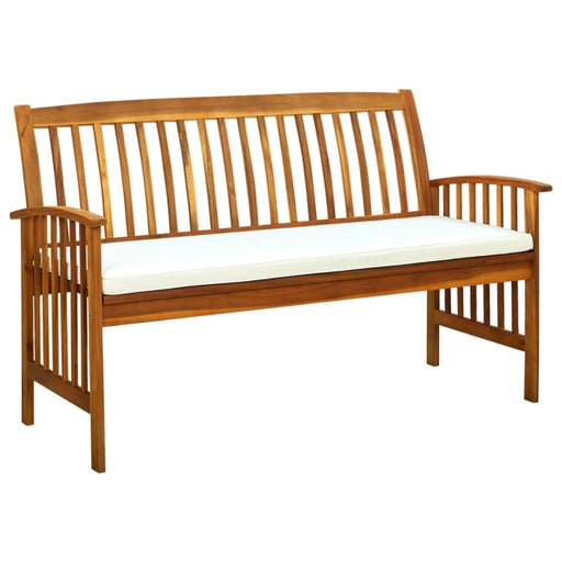 Garden Bench With Cushion 147 Cm Solid Acacia Wood Toxota