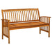 Garden Bench With Cushion 147 Cm Solid Acacia Wood Toxota