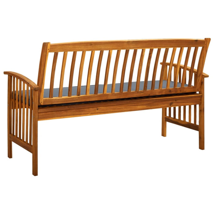 Garden Bench With Cushion 147 Cm Solid Acacia Wood Toxotp