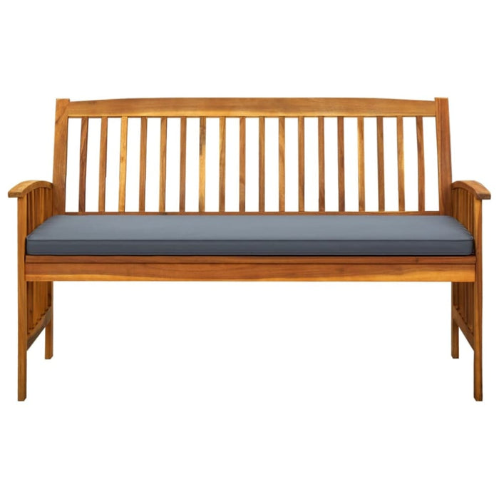 Garden Bench With Cushion 147 Cm Solid Acacia Wood Toxotp