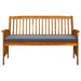 Garden Bench With Cushion 147 Cm Solid Acacia Wood Toxotp