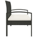 Garden Bench With Cushion Black 105 Cm Poly Rattan Tlxoll