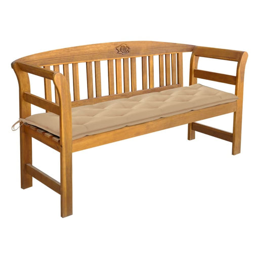 Garden Bench With Cushion Solid Acacia Wood Tblaxna