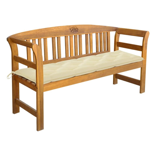 Garden Bench With Cushion Solid Acacia Wood Tblaxnt