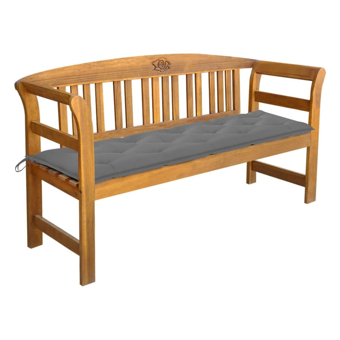 Garden Bench With Cushion Solid Acacia Wood Tblaxnx