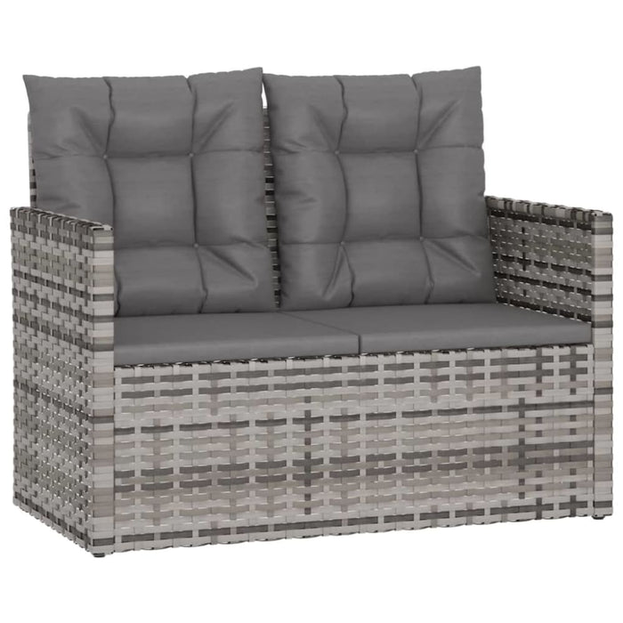 Garden Bench With Cushions Grey 105 Cm Poly Rattan Tlxtok