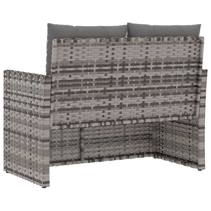 Garden Bench With Cushions Grey 105 Cm Poly Rattan Tlxtok