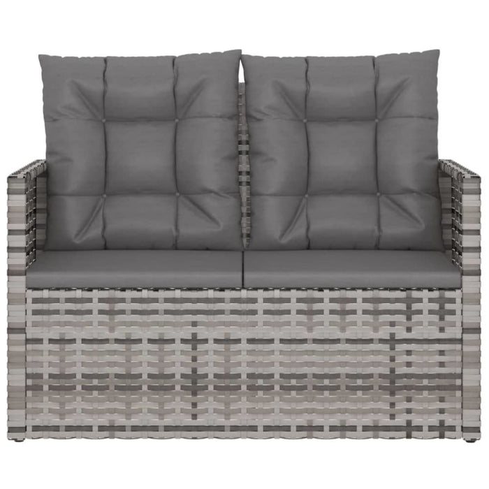 Garden Bench With Cushions Grey 105 Cm Poly Rattan Tlxtok