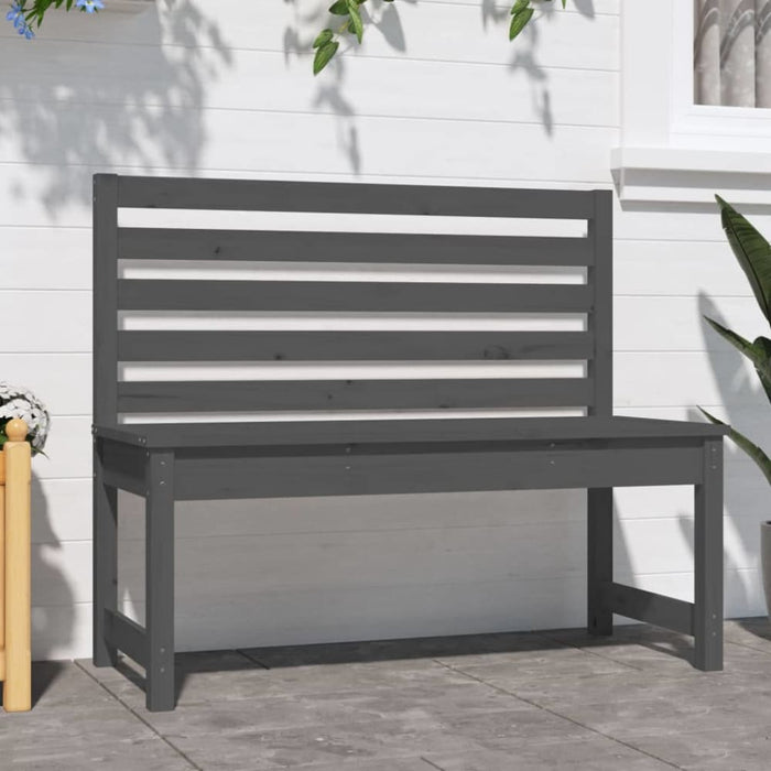 Garden Bench Grey 109 Cm Solid Wood Pine Nxabta