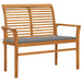 Garden Bench With Grey Cushion Solid Teak Wood Tblxlpb