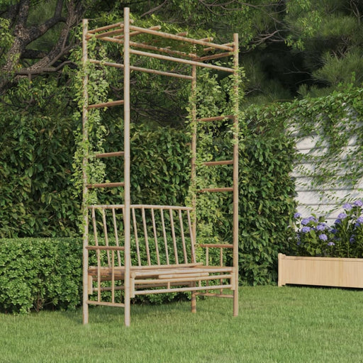 Garden Bench With Pergola 116 Cm Bamboo Taoiax