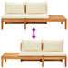 Garden Benches With Cream White Cushions 2 Pcs Acacia Wood