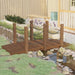 Garden Bridge With Chain Railings 150x67x56cm Solid Wood