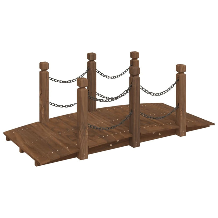 Garden Bridge With Chain Railings 150x67x56cm Solid Wood