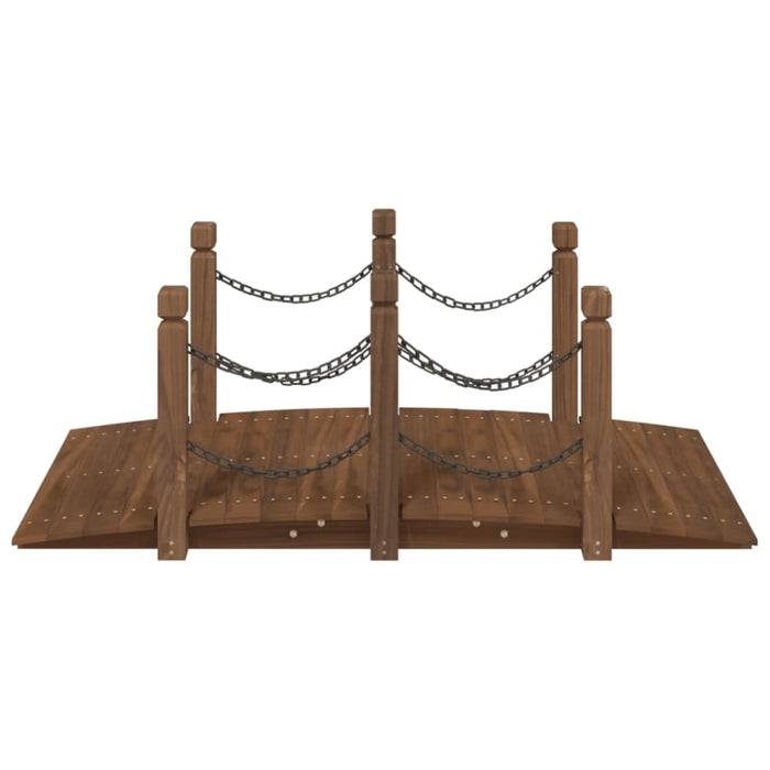 Garden Bridge With Chain Railings 150x67x56cm Solid Wood