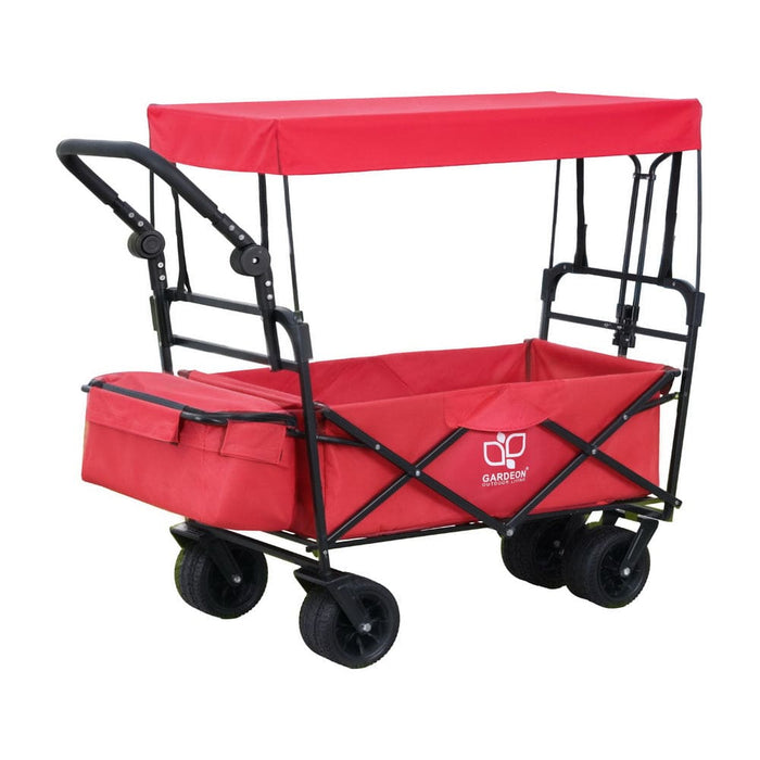 Garden Cart With Removable Canopy Red