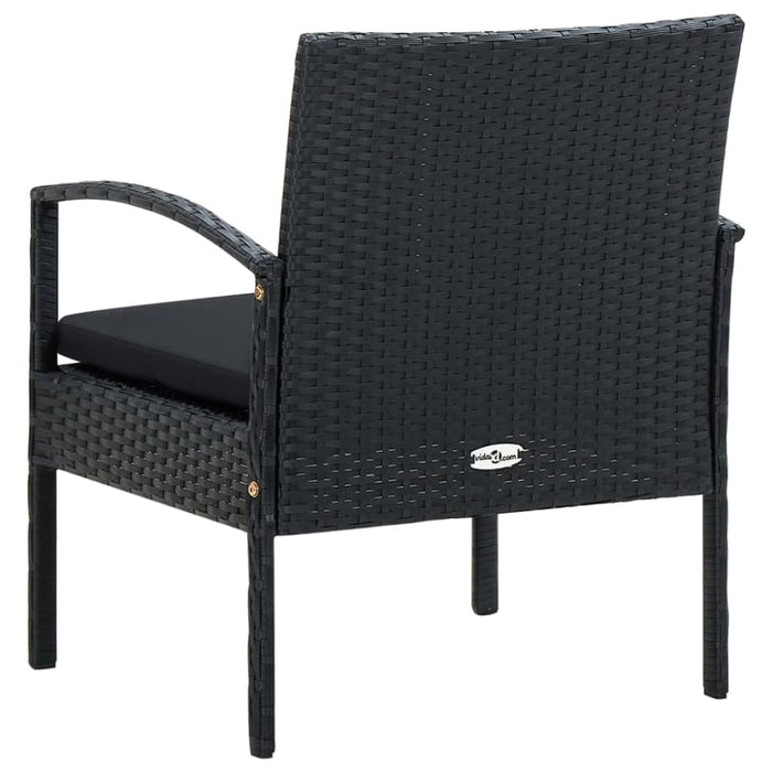 Garden Chair With Cushion Poly Rattan Black Apiki