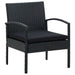 Garden Chair With Cushion Poly Rattan Black Apiki