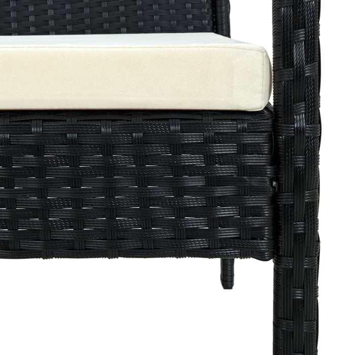 Garden Chair With Cushion Poly Rattan Black Apikp