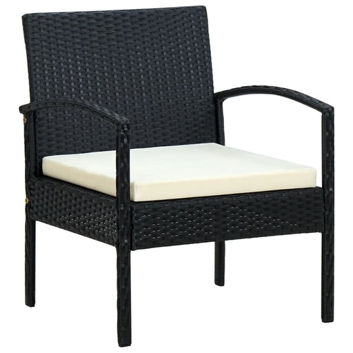 Garden Chair With Cushion Poly Rattan Black Apikp