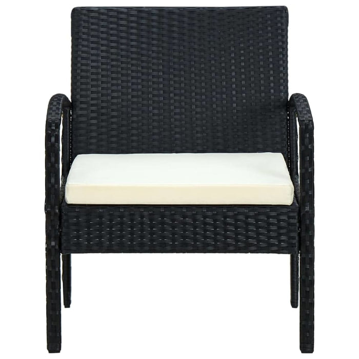 Garden Chair With Cushion Poly Rattan Black Apikp