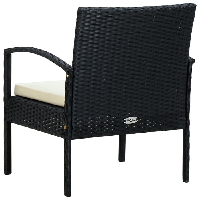 Garden Chair With Cushion Poly Rattan Black Apikp