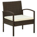 Garden Chair With Cushion Poly Rattan Brown Apika