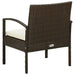 Garden Chair With Cushion Poly Rattan Brown Apika