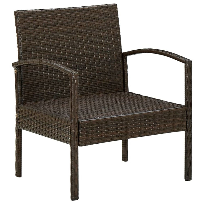 Garden Chair With Cushion Poly Rattan Brown Apika