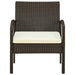 Garden Chair With Cushion Poly Rattan Brown Apika