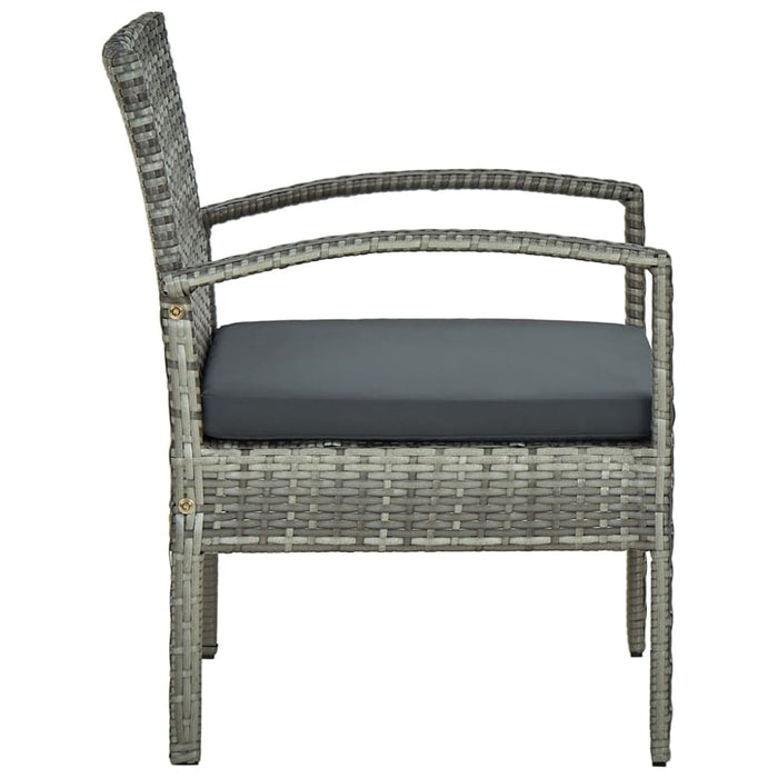 Garden Chair With Cushion Poly Rattan Grey Apikl