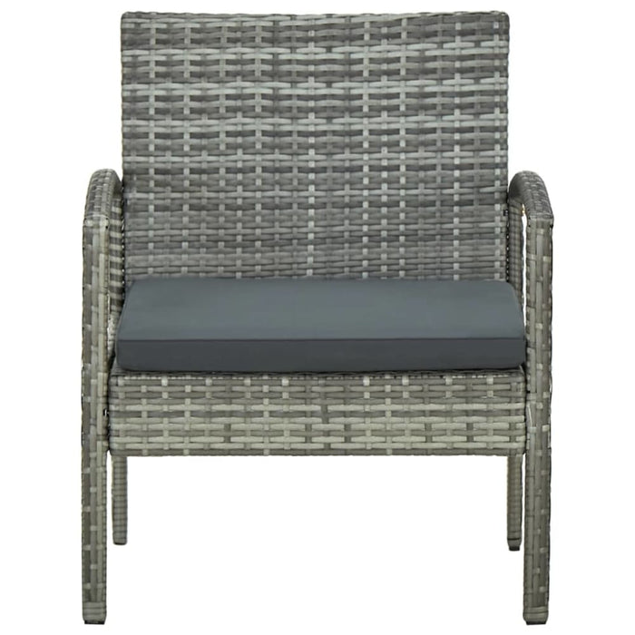 Garden Chair With Cushion Poly Rattan Grey Apikl