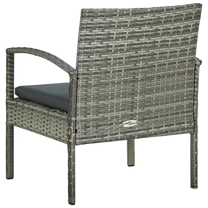 Garden Chair With Cushion Poly Rattan Grey Apikl