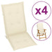 Garden Chair Cushions 4 Pcs Cream 120x50x3 Cm Atonx