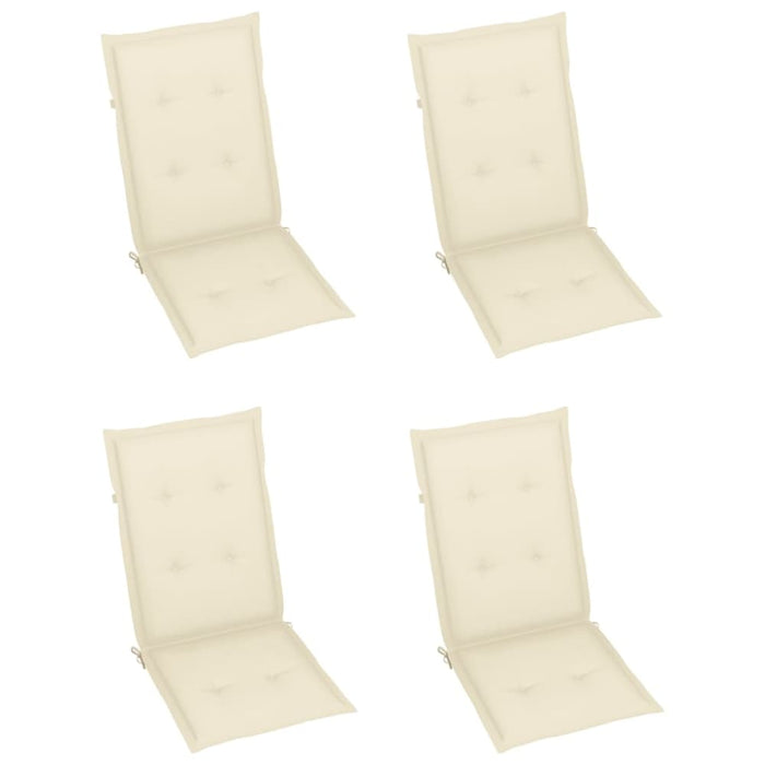 Garden Chair Cushions 4 Pcs Cream 120x50x3 Cm Atonx