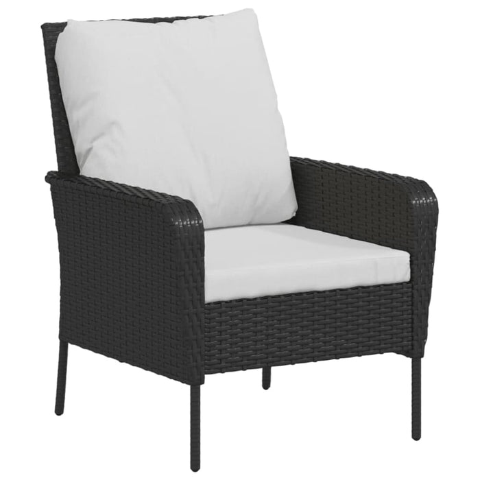 Garden Chair With Footstool Black Poly Rattan Tlaool