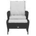 Garden Chair With Footstool Black Poly Rattan Tlaool